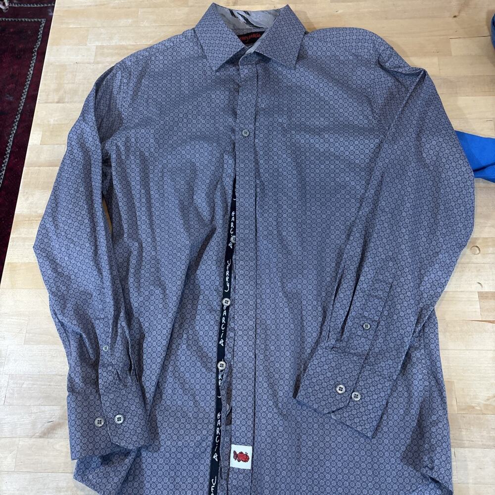 Jerry Garcia men's long-sleeve button-down geometric pattern 15-15 1/2 34/35